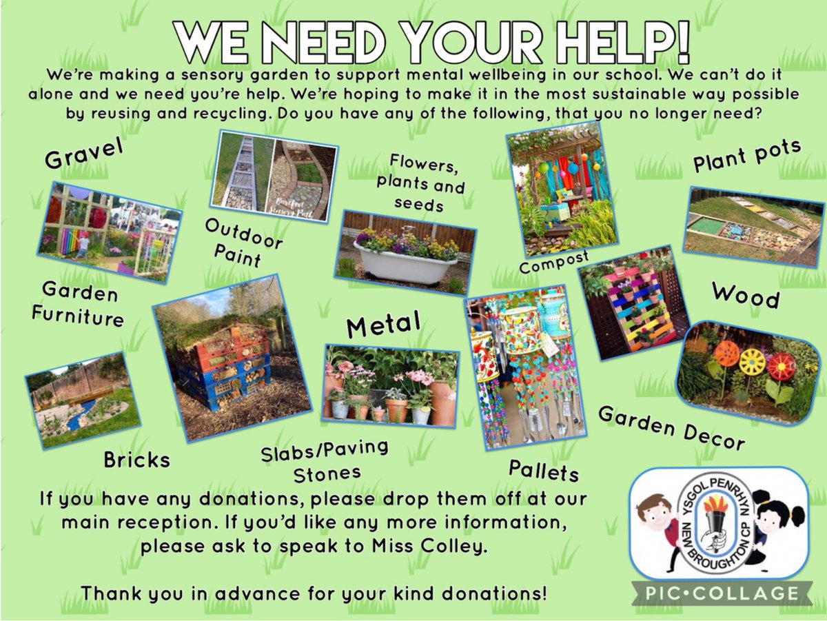 Ysgol Penrhyn New Broughton CP (@ysgolpenrhyn) on Twitter photo Do you have anything you're not using that could be of use? Any donation, big or small is very much appreciated! 😀 #mentalwellbeing #sensorygarden <a href="/wrexham/">Wrexham.com</a> Do you have anything you're not using that could be of use? Any donation, big or small is very much appreciated! 😀 #mentalwellbeing #sensorygarden <a href="/wrexham/">Wrexham.com</a>