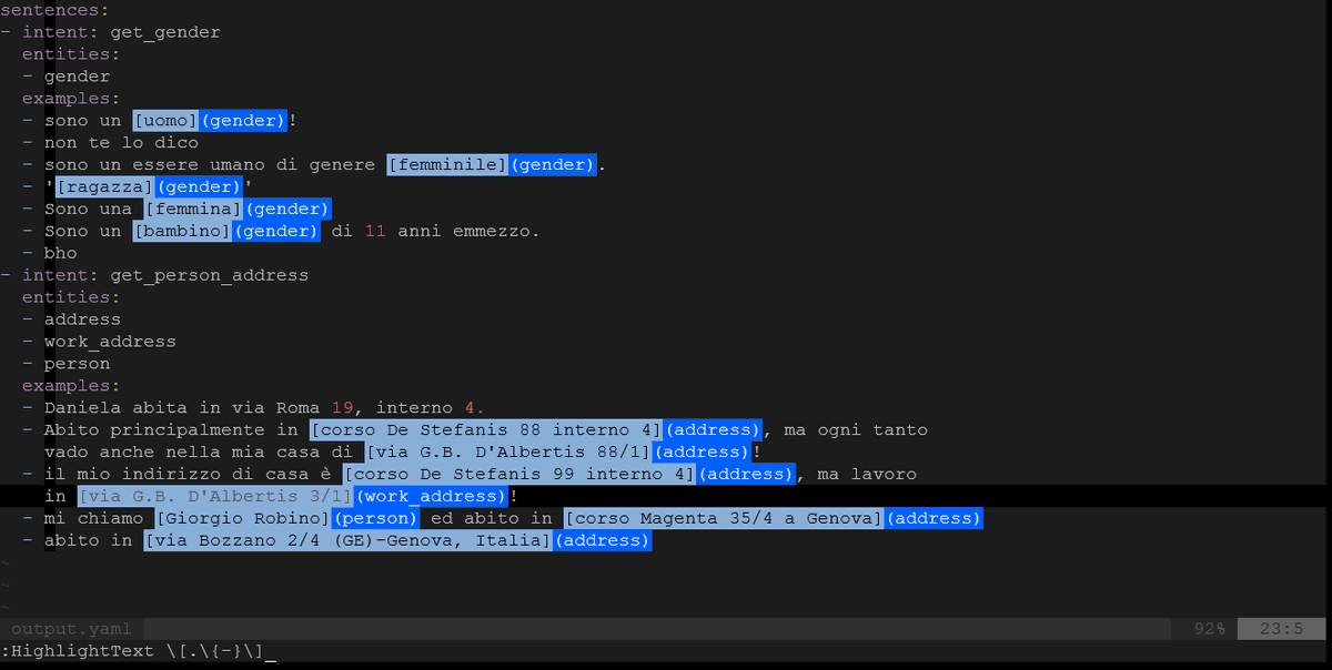 solyarisoftware's tweet photo. If you are:
a #vim #editor person
a #NLP/NER annotator
a convo designer
a window/search-intensive developer
So maybe my #vimscript plugin https://t.co/Sb4qjGCmeR
could be useful to alleviate your #dataset building fatigue! v.0.9.1 adds use cases
I appreciate a star on github! https://t.co/jvPH8g49ta