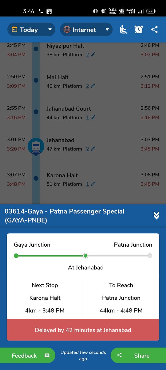 Rahul_The_Icon_'s tweet photo. Train no 03614 is delayed by 42 minutes and this train is departed on time from gaya junction . How worst train timings is.
#indianrailway #ashwanivaishnav https://t.co/wJOKUGDEJ4