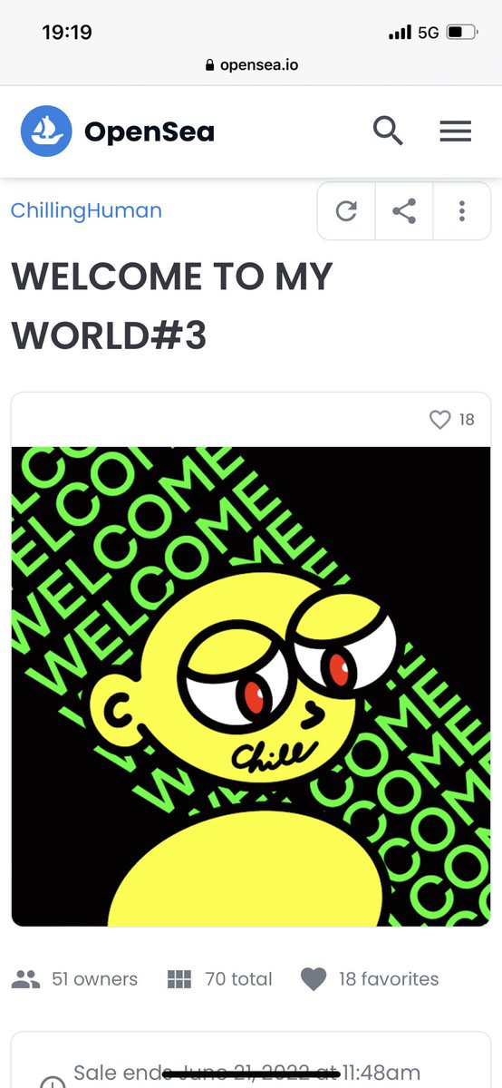 🌈2次流通情報🌈
<a href="/rabal_NFT/">ラバル-nft</a> さんから<a href="/Cryptosmoke_JP/">🎀 Cryptosmoke_JP 🎀</a> さんへ1次流通購入者特典ChillingHumanが旅立ちました🤩🤝

お2人とも本当にありがとうございます🔥
そしてようこそChillCrewへ🧘‍♂️👁

まだゲットしてない方は是非ゲットしてChillCrewへ🚀🌎
83人目のChillCrewは誰だ！？
opensea.io/collection/chi…