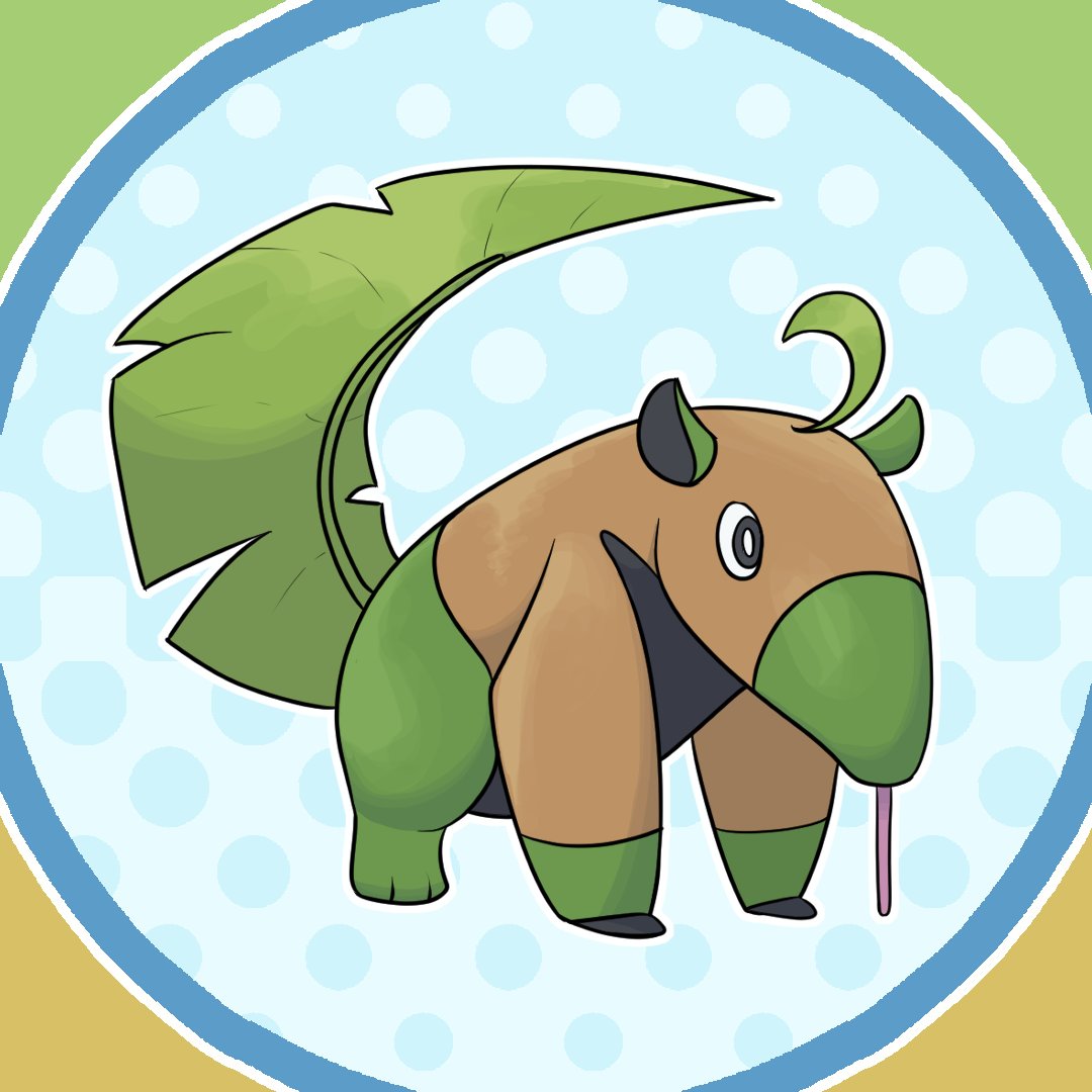The0_Martin's tweet photo. Opa estou trabalhando em um projeto de criar a região fictícia de Silbar no mundo de pokemon, esse é o inicial de grama Tamapim e suas evoluções, Tamankuá e Totguari, mais detalhes sobre eles no meus intagram (the0_martin)
#pokemon #fakemon https://t.co/KhCN23WIy2