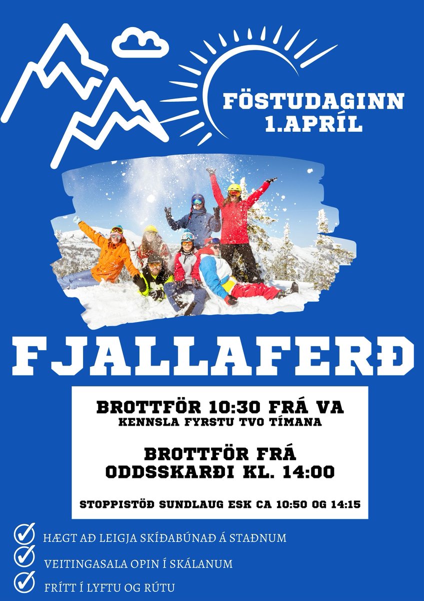 Fjallaferð í Oddsskarð á föstudaginn!

#vaskólinnokkar #allirífjallið