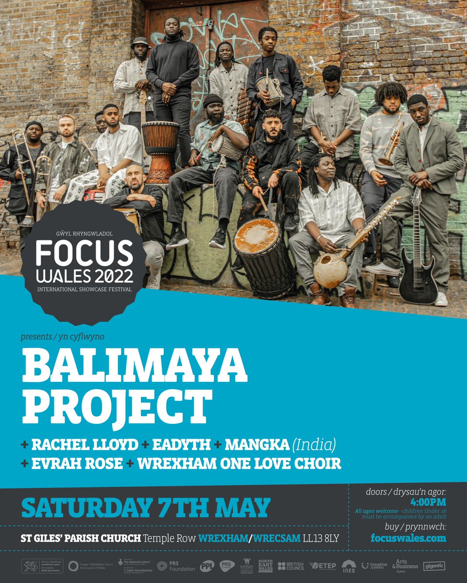 FocusWales's tweet photo. ๐ช @BalimayaProject at FOCUS Wales 2022 + #RachelLloyd + @eadythofficial + #Mangka (India) + @evrahrose + @WxmOneLoveChoir ๐ช 7th May at St Giles' Parish Church #WREXHAM Get tickets at https://t.co/hYRWXCDGyD https://t.co/RrP5xz5TE5
