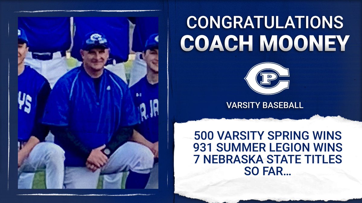 CONGRATULATIONS to Coach Pat Mooney on his 500th varsity spring baseball win!  

If you see Coach be sure to give him a high five for his 500th. 🐐

<a href="/CreightonPrep/">Creighton Prep</a> <a href="/CPVarsitySports/">Creighton Prep Sports Network</a> @CP_STUCO <a href="/NEPrepZone/">Nebraska Prep Zone</a> <a href="/MPattersonOWH/">Mike Patterson</a>