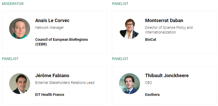 🗣️ <a href="/montsedabanm/">Montse Daban</a>, Scientific and International Relations Director at #Biocat, has participated today as a panelist at the session "Perspectives on the pan-European manufacturing landscape" together with Jerôme Fabiano from <a href="/EIThealth_FR/">EIT Health France</a> &amp; Thibault Jonckheere from <a href="/ExotheraWorld/">Exothera</a>.