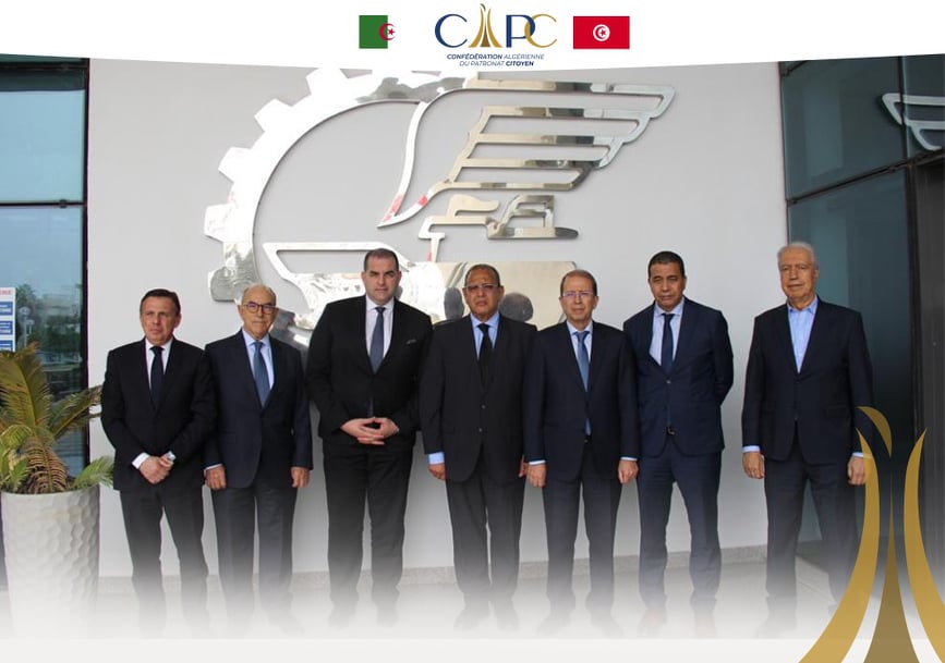 CAPCAlgerie's tweet photo. Signature d'un accord pour #relancer et #redynamiser le Conseil d’#Affaires Algéro-Tunisien par les présidents de la CAPC et de l'@UTICATun pour #consolider et  #renforcer la #coopération #économique entre l’#Algérie et la #Tunisie. 
@agli_sami  @mehdibendi https://t.co/hCdyXJNINf