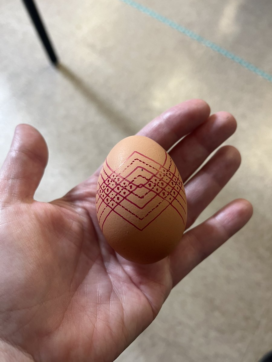 ms_cmalcolm's tweet photo. Playing with the Eggbot today! So much fun. @LouiseHaycocks #ccrcemath #techintegration #linearrelations #makered https://t.co/7A07zqFBVe