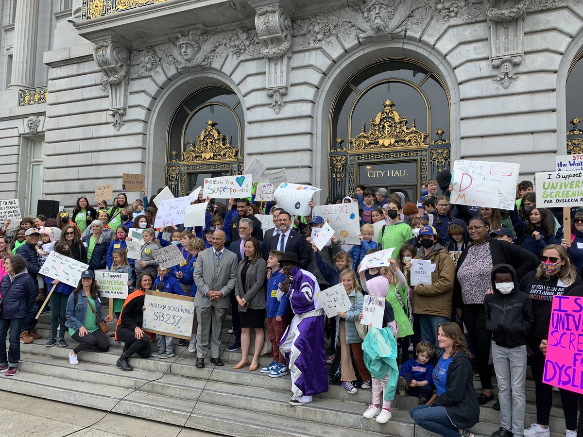 Ahsha_Safai's tweet photo. Emotional rally to support early screening for dyslexia and #Sb237. 15-20% of the population has this learning difference. Ty Senator @Portantino for leading this important bill. Ty @DubsCommunity @Garydwayne @cacspedsf @DDCalifornia @SFPublicLibrary @jennyhlam https://t.co/YPqSJFxD9x