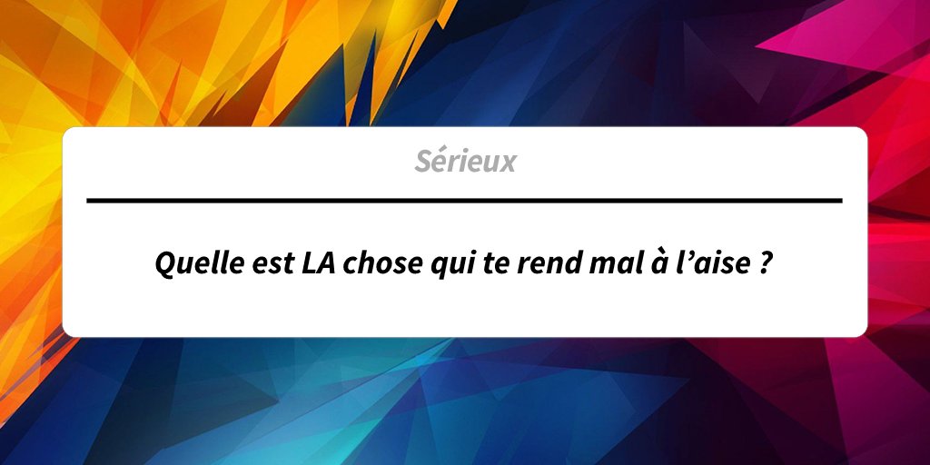plsask_me's tweet photo. Quelle est LA chose qui te rend mal à l’aise ? #plsask ➡️https://t.co/pMIYMLGGt3 https://t.co/hAzBi1rxpO