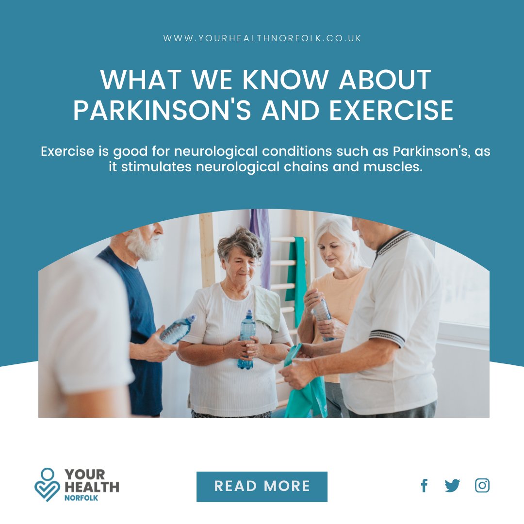 3 things we know about Parkinson's and exercise;

1. Exercise can help manage your symptoms 
2. Doing 2.5 hours a week can help slow the progression of your symptoms
3. Exercise can help manage other symptoms such as sleep, mood, and fatigue.