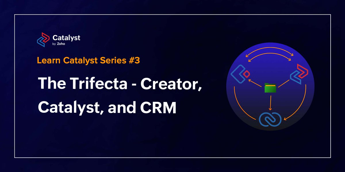 CatalystByZoho's tweet image. #GoServerless | Over 200,000 companies use @ZohoCRM and @ZohoCreator and they often need a system that can take in data, add value to it, and send the value-added data across the services. Here&apos;s a detailed use case of how Catalyst can save the day: zurl.co/TFst
