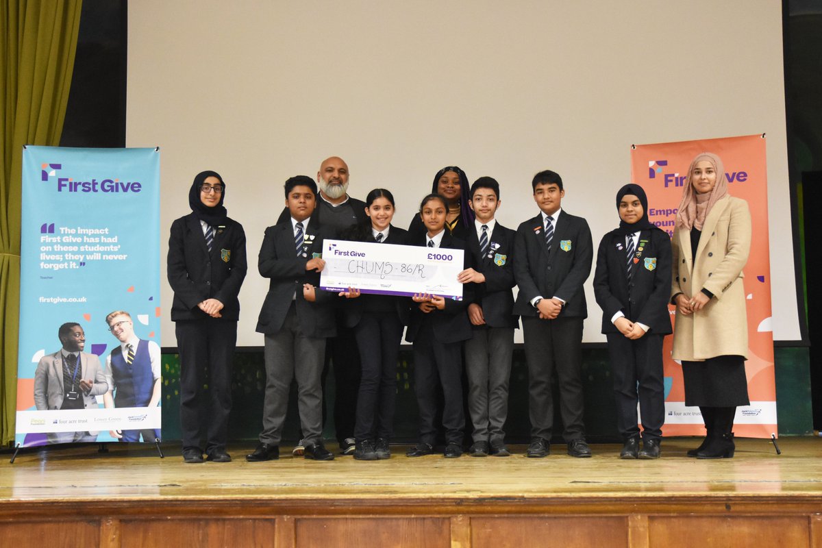 DenbighHigh's tweet photo. Well done Year 8's for the effort you've put in and a huge congratulations to our winning group who were awarded the £1000 for @chumscharity and a huge thank you to Anuli Anochirionye @FirstGiveAA, Nadeem Butt and 3 of our Denbigh students for judging! https://t.co/d1vJvjDooC