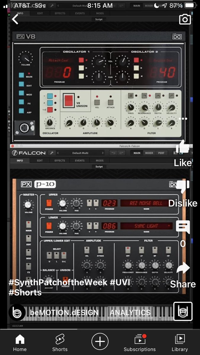 BenEshagpoor's tweet photo. New #SynthPatchoftheWeek up now. This week is from @UVIofficial PX P-10 and PX V8. #Shorts
https://t.co/CfUoCzWOfa https://t.co/QBhZ0Iz2nn