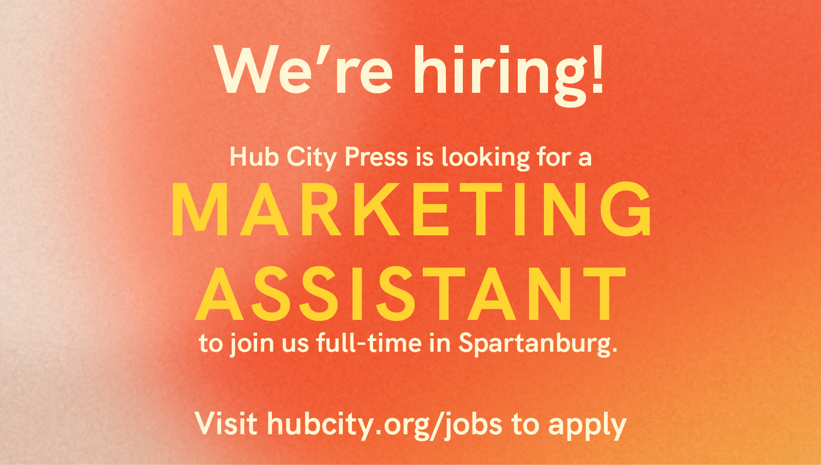 Hub City Press on Twitter "🚨 Hub City Press is HIRING!🚨 We're seeking