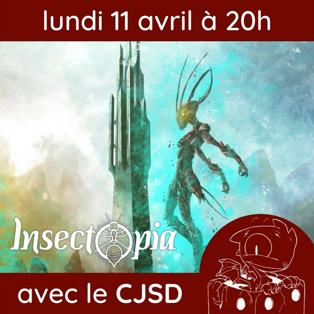 Kfeedesjeux's tweet photo. 🐜 Inscrivez-vous pour la partie de découverte du jeu de rôle Insectopia du 11 avril !
https://t.co/XvTsU8AUJf

#j2s #insectopia #jdr #jeuderole #cafeludique #cafejeux #barajeux #grenoble #kfeedesjeux #cjsd #inscrivezvous https://t.co/wS2WSiwpJm