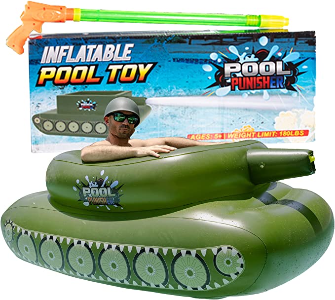 stuffonamazon's tweet photo. Have you ever wanted to declare war on your family IN THE POOL? Look no further than this #inflatable #tank float! https://t.co/w0WgsTvOgp It even shoots water! #poolfloat #swimfloat #swim #swimfun #poolfun #poolgame https://t.co/mNYus2OO37
