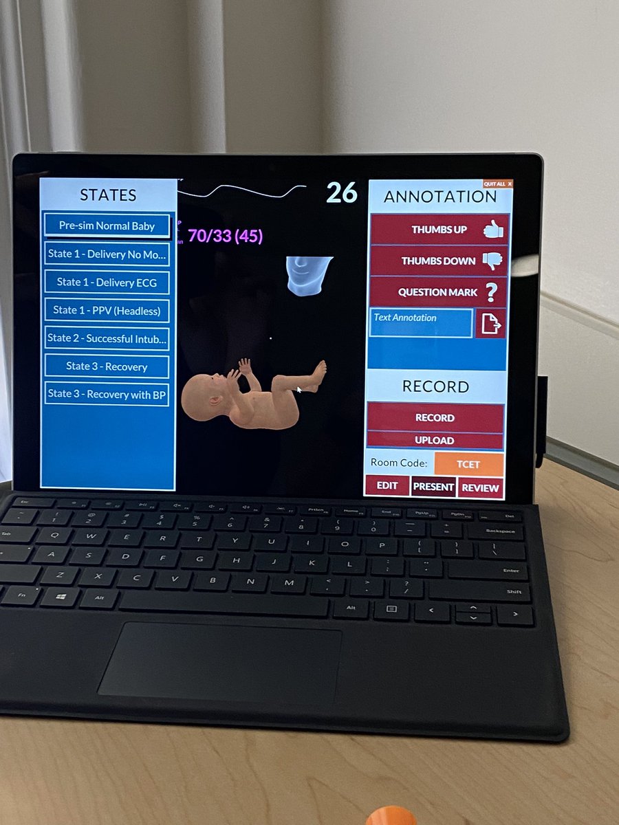 MMCSimulation's tweet image. Another exciting day for sim! An experienced @BBCHMaine NICU team resuscitates our augmented (mixed) reality neonate and compares the experience to resuscitating our hi fidelity manikin. #ARTforMS #prototypetesting @RouxInstitute @NUBouve @i_commons