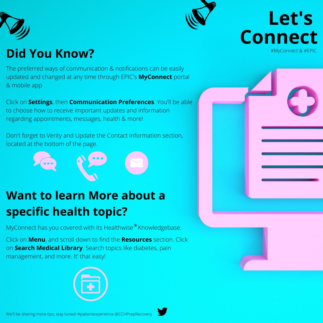 CCHPrepRecovery's tweet photo. We're always looking @ ways to utilize the amazing tech we have to improve our patient's experience. So, our Unit Council is sharing tips on how we started to reinforce with our patients on how to stay connected! C'mon, its only #EPIC! @nas9096 @Mary_Cassai @ErnestoPMir @cxorick https://t.co/3Aoa0RDRDU