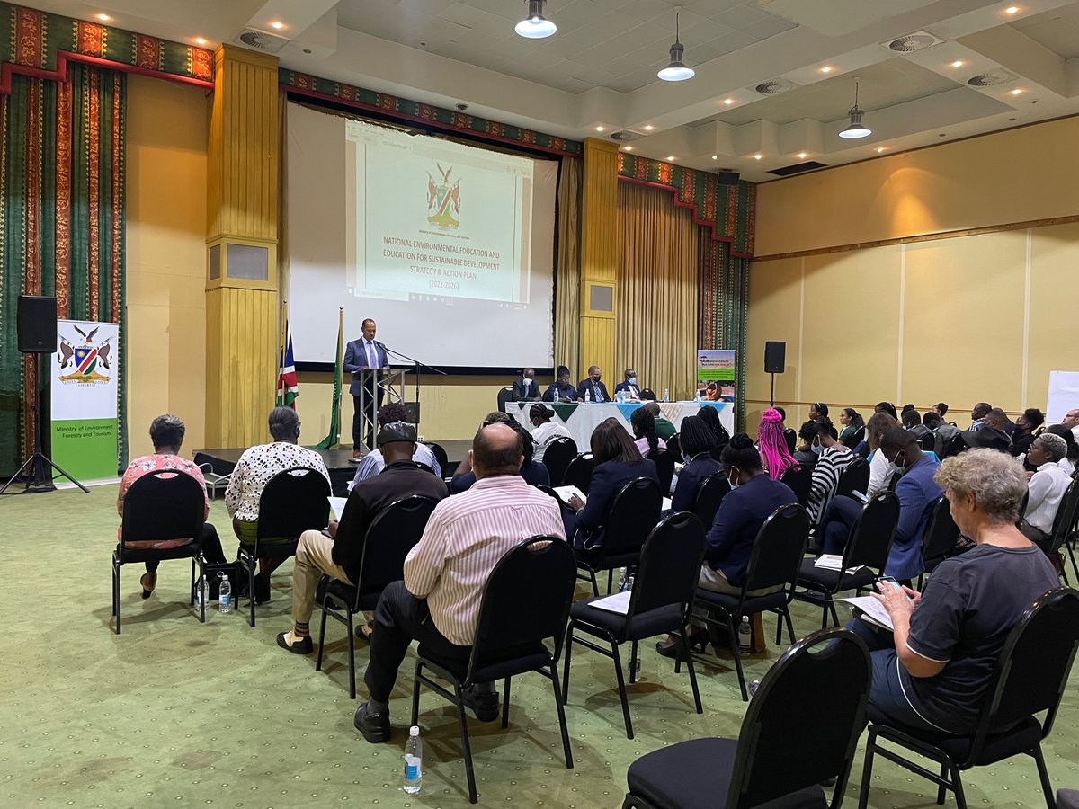 NamNatCom's tweet photo. Launch of the National Environmental Education and Education for Sustainable Development Strategy and Action Plan (2022-2026), by the Ministry of Environment, Forestry and Tourism that took place on 29 March 2022, at NamPower Convention Centre https://t.co/8xRNImyiIw