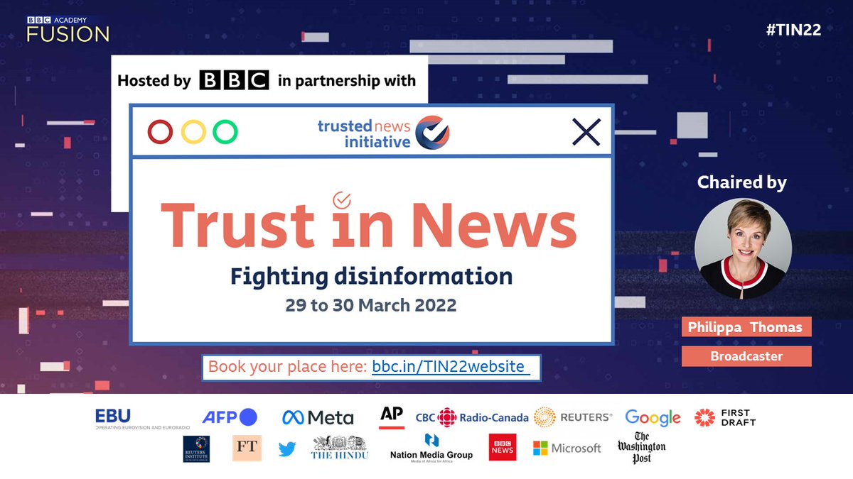 BBCAcademy's tweet photo. And that's it! 
Thank you for watching Trust In News.

Thanks also to our production team – it's been a monumental effort to pull together a live, global conference with such an array of recognisable speakers. 

Tweet us your thoughts anytime – the hashtag is, as always, #TIN22. https://t.co/d8bavywODh