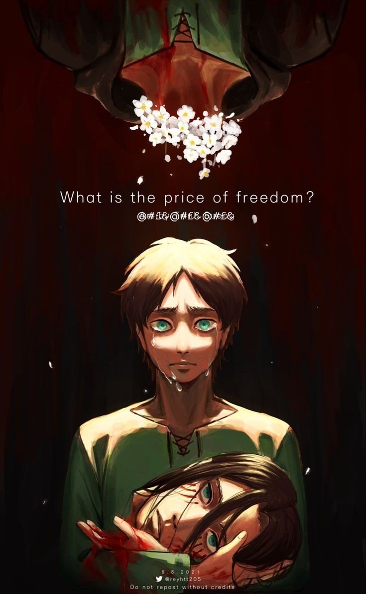 MalvePrayag's tweet photo. Freedom is temporary, 
Tatakae is forever. 👊
Happy Birthday Eren Yeager. 
#ErenJaeger #AttackonTitanFinalSeason 
#AttackOnTitan  #erenyeager https://t.co/xQRxIJXC5G