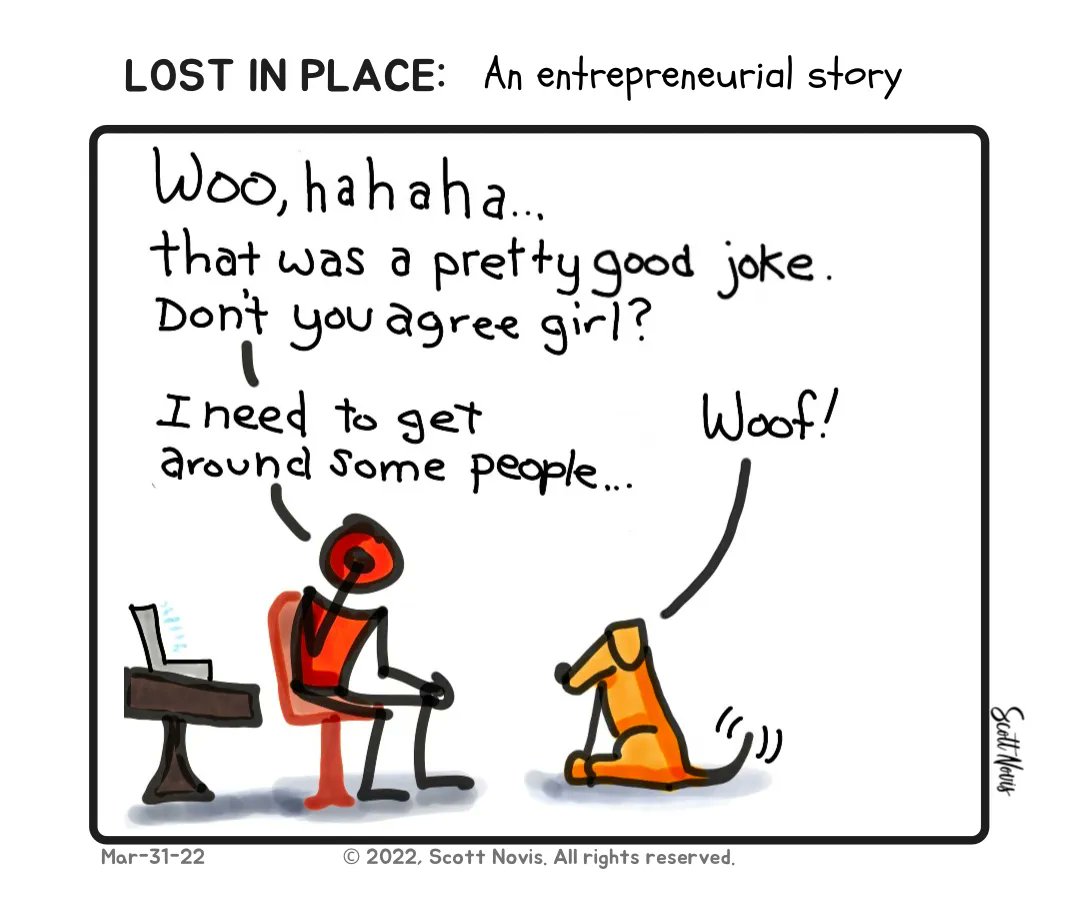 scottnovis's tweet image. Imagine an office with one person in it. No one to laugh with, no one to chat with, no one to enjoy wins with.  When people only do task work on remote teams, that is the kind of company we are building.  #intentionalconnection  #remoteteams #leadership