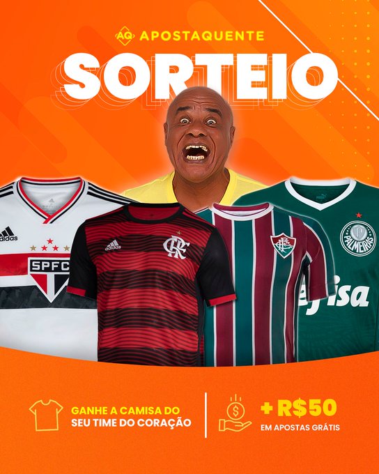 🔥 SORTEIO: Quer ganhar a camisa do seu time do cora&ccedil;&atilde;o + R$50 em apostas gr&aacute;tis na Apostaquente? Ent&atilde;o<a href="/tag/apostasesportivas"class="tags"><span>#apostasesportivas</span></a>