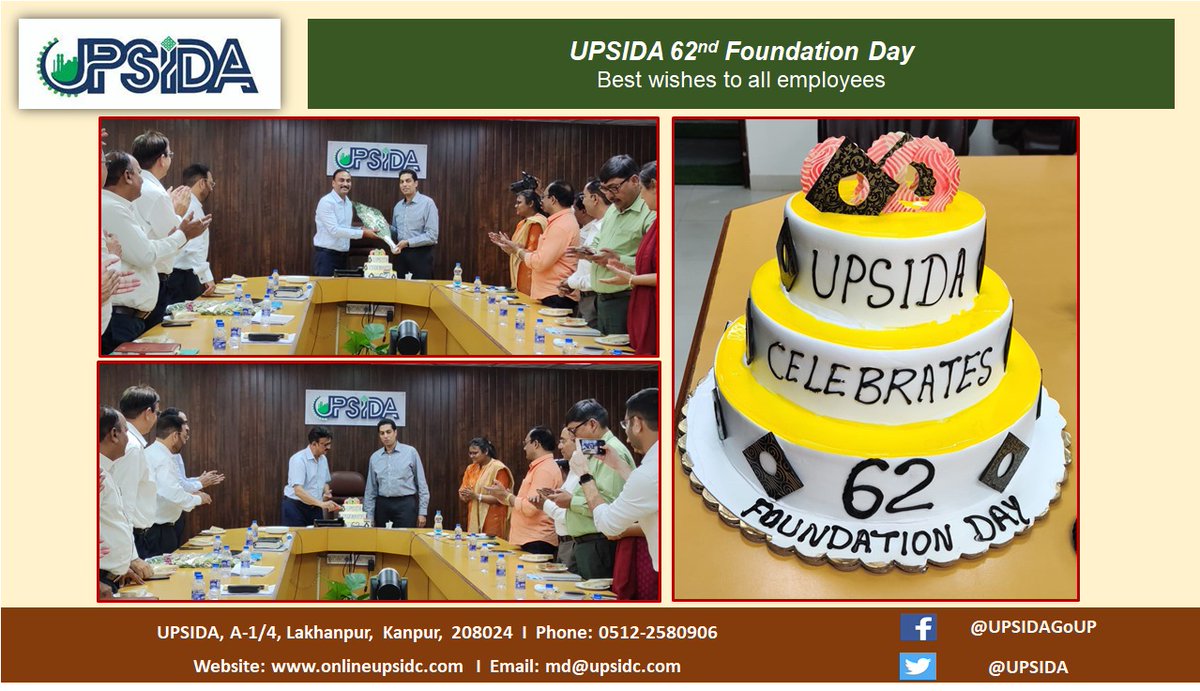 UPSIDA's tweet photo. यूपीएसआईडीए के 62वें स्थापना दिवस के अवसर पर सभी कर्मचारियों को हार्दिक शुभकामनाएं

@CMOfficeUP @IIDGoUP @_InvestUP @InfoDeptUP https://t.co/QQsLU2eHXy