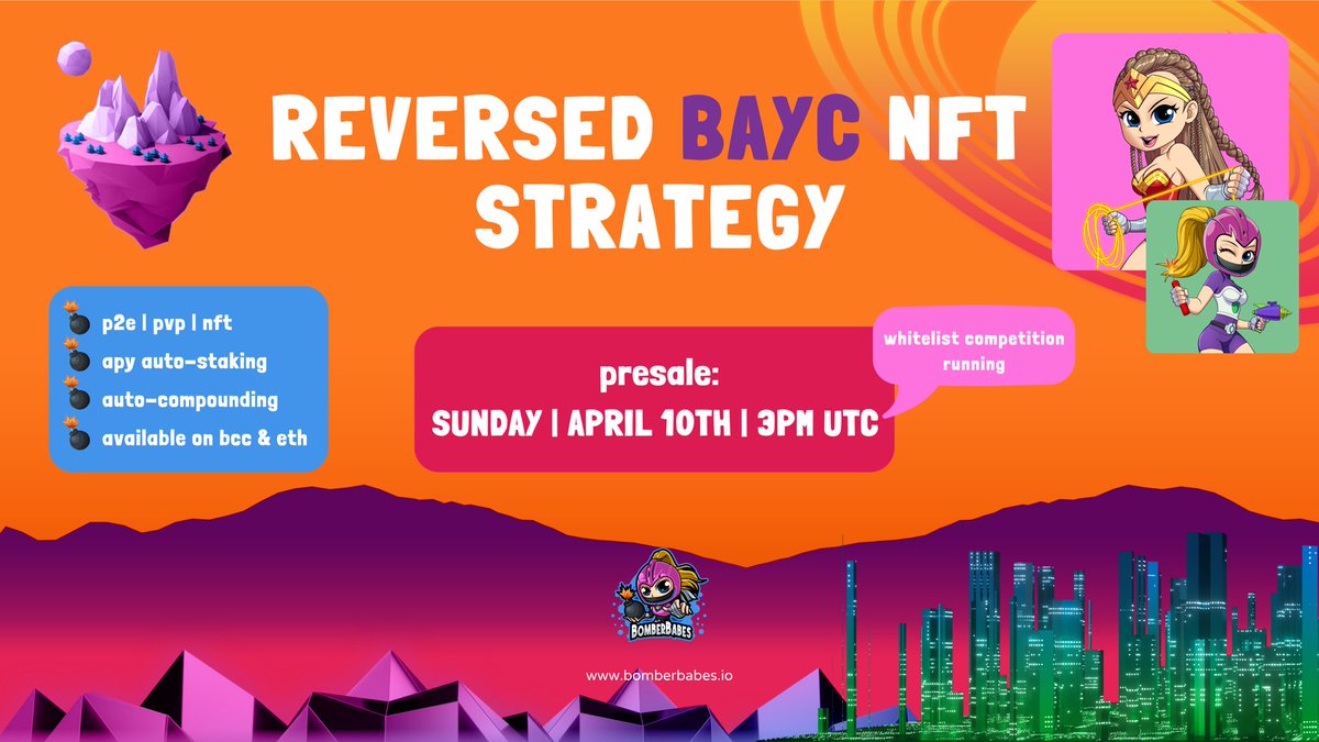 💣💥REVERSED BAYC NFT STRATEGY💥💣

Buy tokens worth of 1 BNB - HOLD - receive an EXCLUSIVE #NFT &amp; earn 50% of the in-game revenue! 💸

‼️Whitelist competition is running: 
sweepwidget.com/view/53916-uq0…

#DeFi #BSC