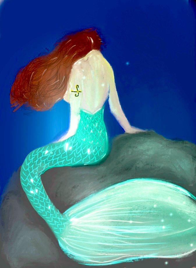 Art71Rachael's tweet photo. Just a mermaid 🧜🏽‍♀️ #digitalart #keeppractising. #illustration https://t.co/l2TNE4q49Q