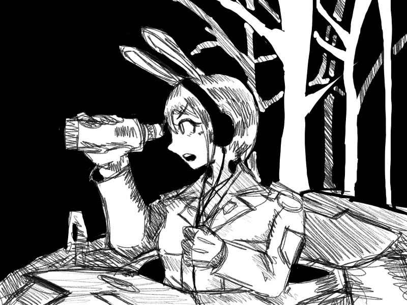 去年描いた落書き。横顔は死ぬほど苦手。

獣耳だけれど、ヘッドフォンが人間の耳の位置でも骨伝導で聞こえるらしいね。 