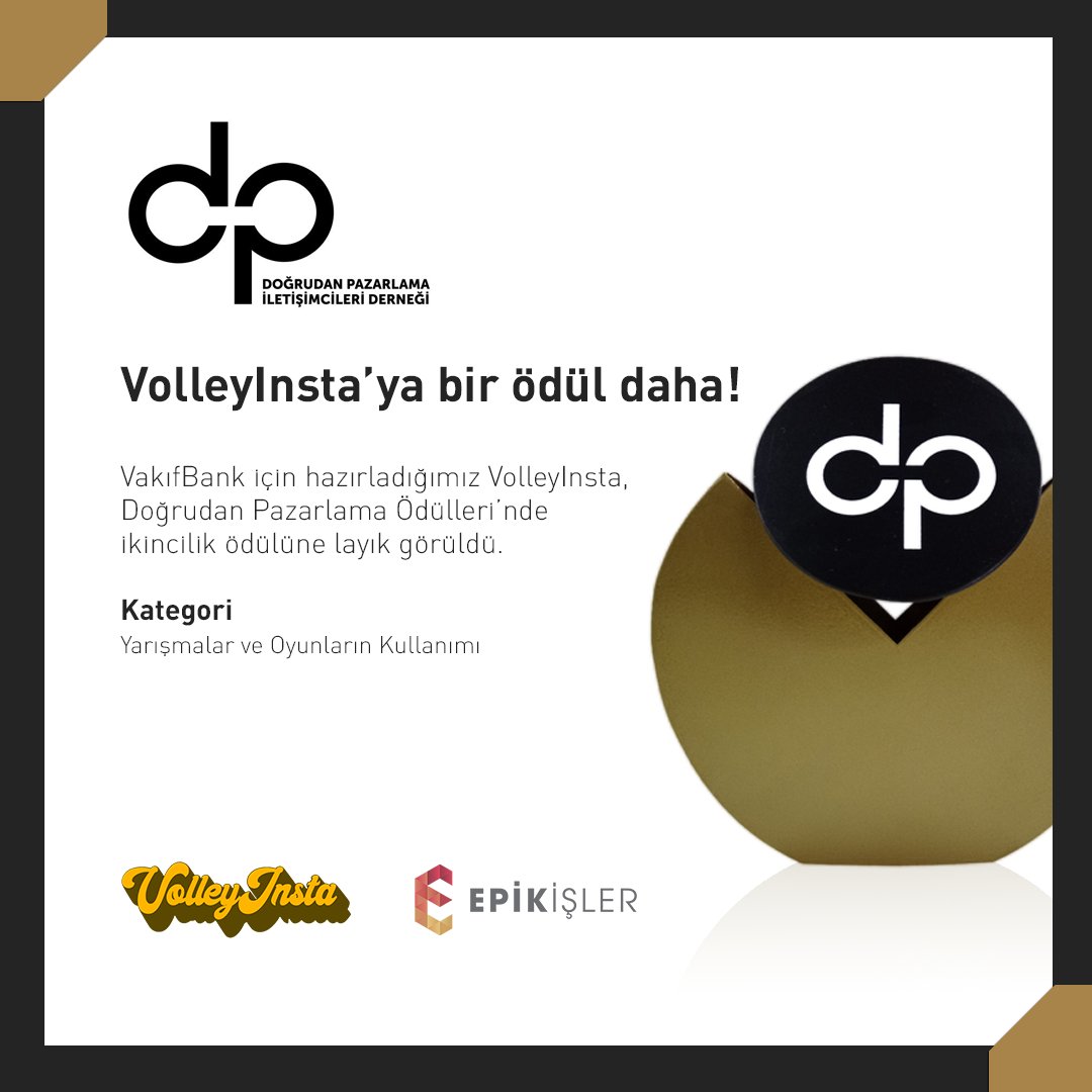 VolleyInsta’ya bir ödül daha! 🏆

VakıfBank için hazırladığımız VolleyInsta, Doğrudan Pazarlama Ödülleri’nde 'Yarışmalar ve Oyunların Kullanımı' kategorisinde ikincilik ödülüne layık görüldü.