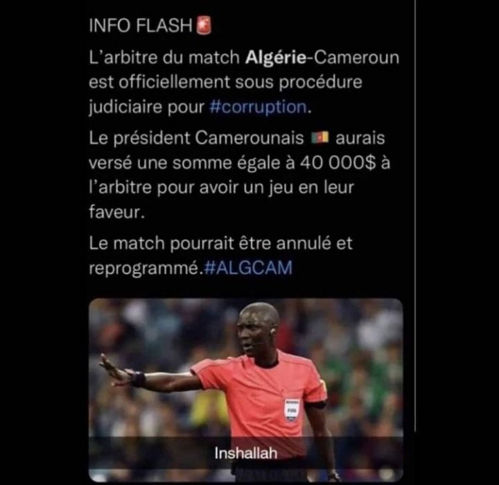 laclassmino7's tweet photo. @beinsports_FR Qu’Allah ﷻ nous rendent justice un match scandaleux avec un arbitrage désastreux 

#الماتش_يتعاود https://t.co/evdjefJtPn
