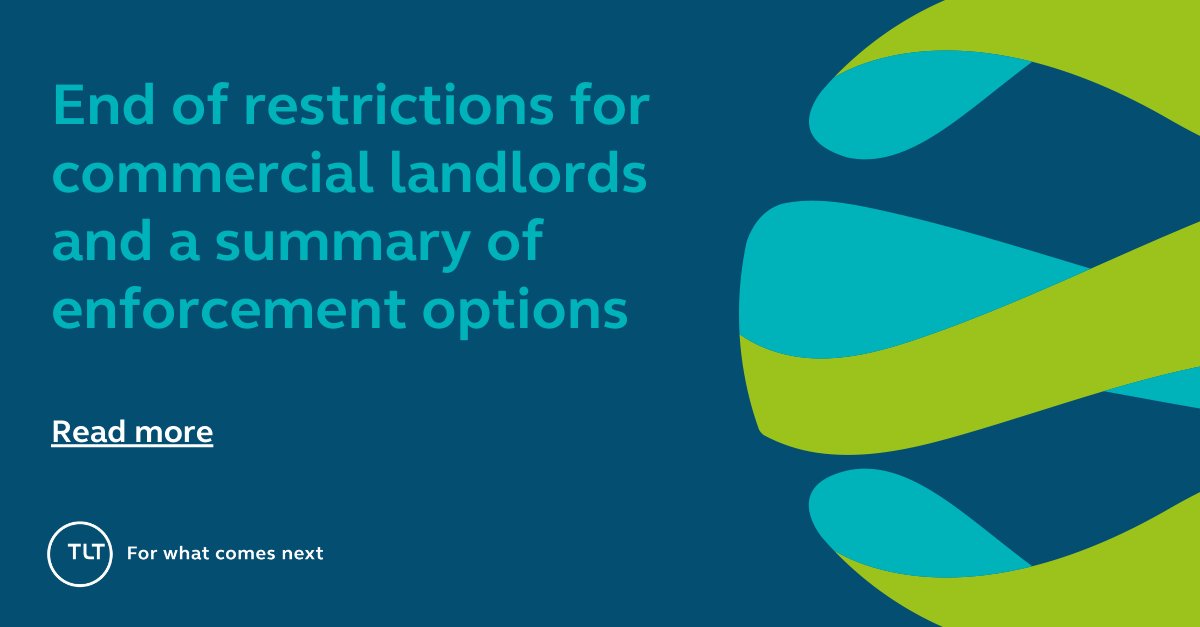 The restriction on commercial landlords irritating (the equivalent in Scotland of forfeiture) leases has ended. Read more on the considerations for landlords. tltsolicitors.com/insights-and-e…
