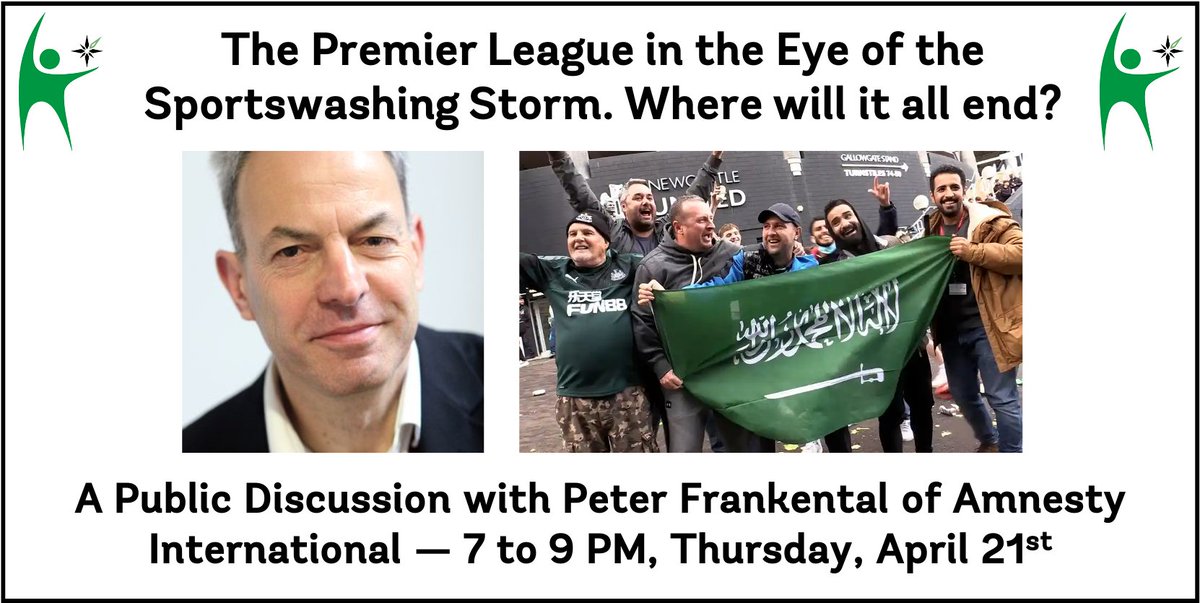 Details now availble for our next event on 21st of April!

eventbrite.com/e/the-premier-…

Come along for a discussion with Amnesty International about the Saudi takeover of Newcastle United. Lots to explore here!