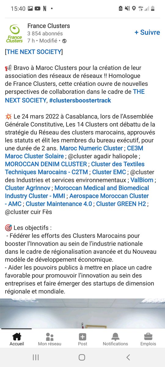 MarocNumCluster's tweet image. Merci @FranceClusters! 
@MarocNumCluster est fier de faire partie de l&apos;AGC de &quot;Maroc Clusters&quot;, homologue de @FranceClusters, belles perspectives de collaboration dans le cadre de @TheNext_Society