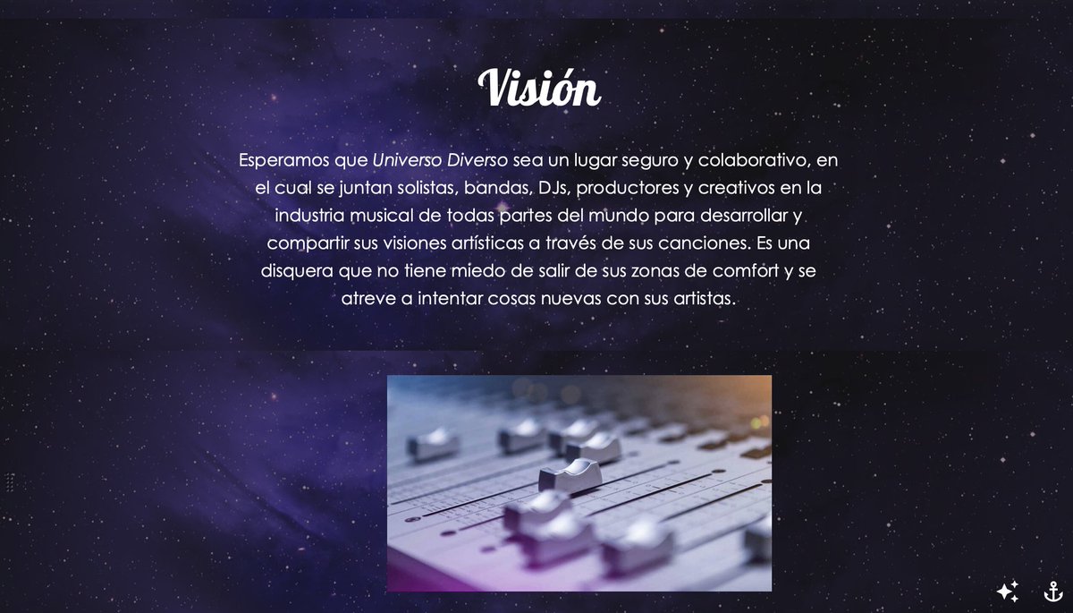 universerecs's tweet photo. Misión y visión en Universe Records 🎶🌟 https://t.co/xsxa4Xp689
