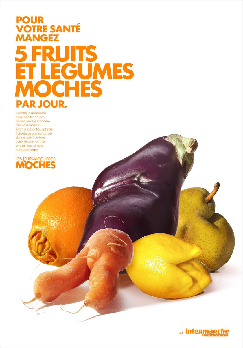 BonapptitCamer1's tweet photo. Mais qui a décidé que ces fruits et légumes étaient moches ?
---------------------------
Quand @intermarche  et son agence Marcel Worldwide s'amusaient avec la lutte contre le gaspillage alimentaire (2014).
Images prises chez @culturepub 
#fruits #légumes #alimentation #publicité https://t.co/X4KJOYZlJt