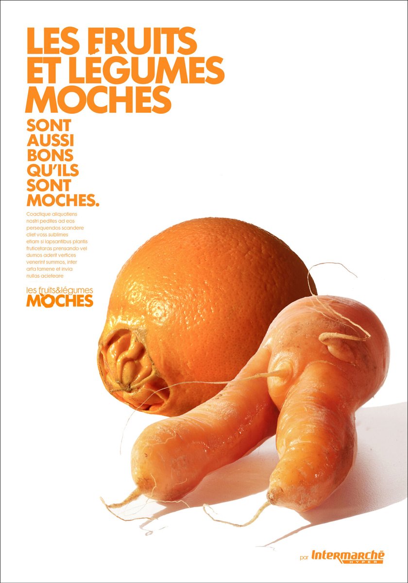 BonapptitCamer1's tweet photo. Mais qui a décidé que ces fruits et légumes étaient moches ?
---------------------------
Quand @intermarche  et son agence Marcel Worldwide s'amusaient avec la lutte contre le gaspillage alimentaire (2014).
Images prises chez @culturepub 
#fruits #légumes #alimentation #publicité https://t.co/X4KJOYZlJt