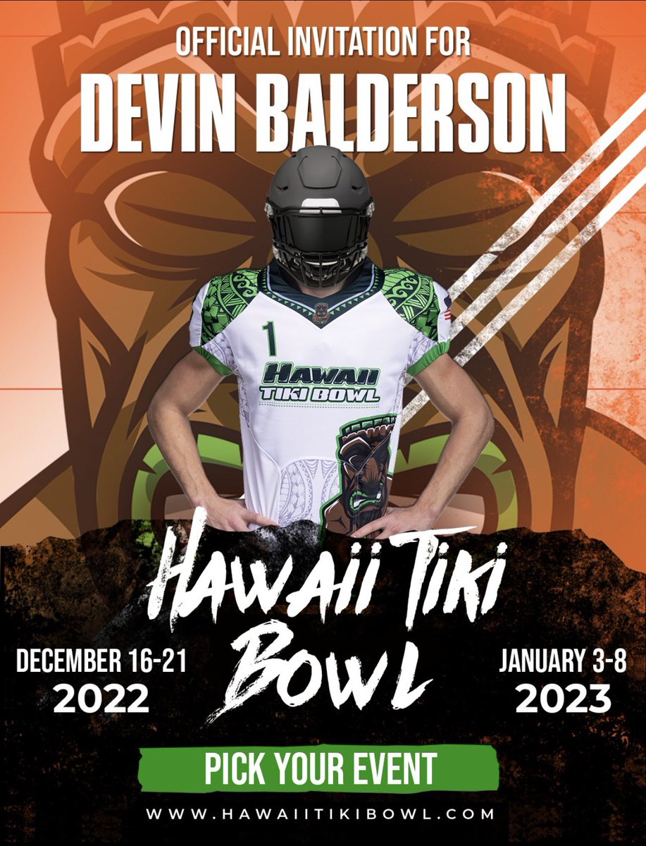 debo2xxx's tweet image. Thankful to receive an invitation to the Hawaii Tiki Bowl‼️🙏@CoachHafnerWPU