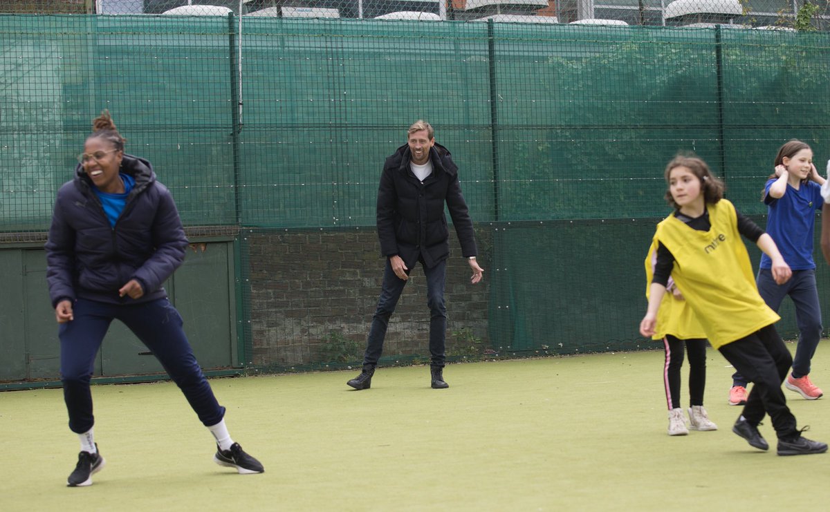 It was amazing to have Peter Crouch and Hannah Baptiste in school today working with the girls and filming for the documentary series Peter Crouch: Save Our Beautiful Game