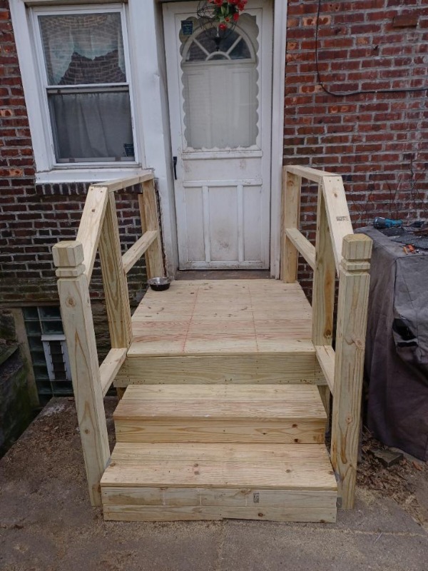 HabitatPhilly's tweet photo. New stairs on our final veteran repair project! We’re proud to have completed 10 veteran repair projects over the past year thanks to @HomeDepotFound #veteransbuild #repaircorps #TeamDepot. Stay tuned for more veteran repair updates throughout 2022! https://t.co/F7ZOXXlB3A