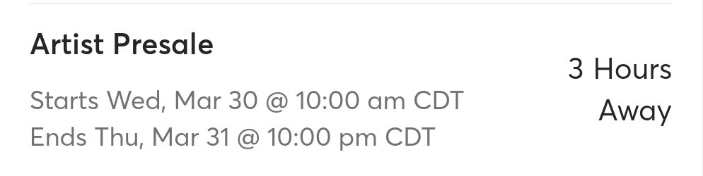 trho4des's tweet photo. @Ticketmaster What is "Artist Presale"? I have read the help page 'How-do-I-get-a-presale-or-offer-code' to no avail. https://t.co/LjaHHd0ngk