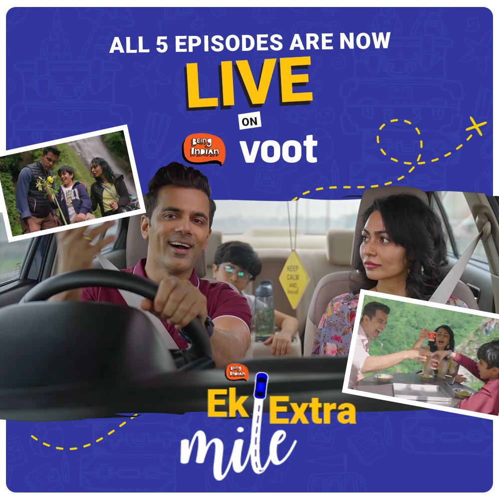 Beingind's tweet photo. We are thrilled to announce that we are live with all our episodes. Ready for the most relatable road trip of the year? Go watch #EkExtraMile NOW! https://t.co/yaOzhuvfyP

#MarutiSuzukiArena #MarutiSuzukiDzire #BeingIndian #voot https://t.co/z5SkS7e1fy