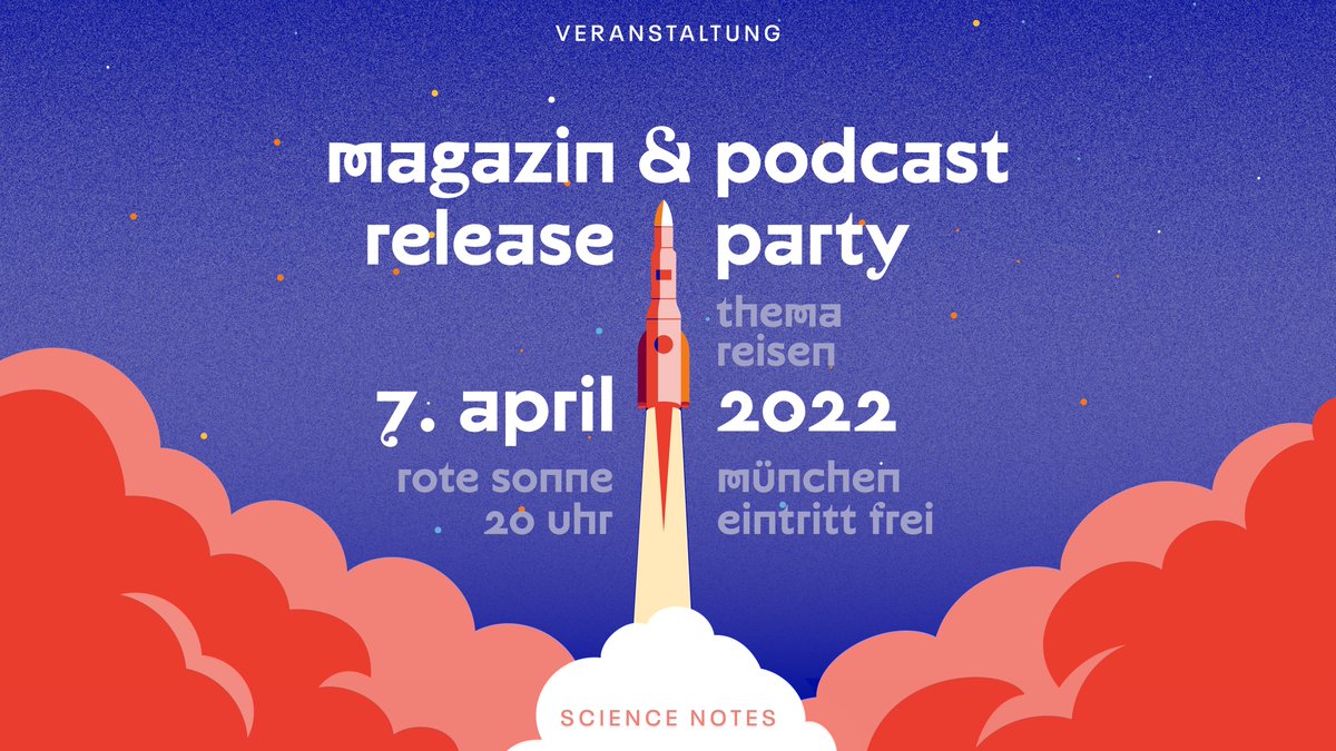 science_notes_'s tweet photo. Hast du am 7. April schon was vor? Komm zu unserer Release-Party im Club @rotesonne, erfahre Spannendes übers #Reisen von @Kapitelmanslife @NellyAnnika @BerndEberhart und höre rein in den ersten Science Notes #Podcast - produziert von
@DJSde
Alle Infos: https://t.co/Dg1epin8Co https://t.co/sGUHfKMtxF