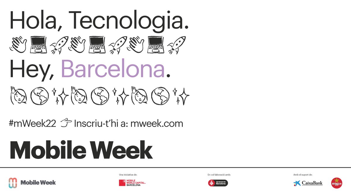 Ya está en marcha la #mWeekBCN22! No pierdas la oportunidad de experimentar y debatir sobre cómo la tecnología cambia nuestro día a día. Explora todas las actividades programadas en hasta el 3 de abril en mweek.com
#Barcelona #mweek22