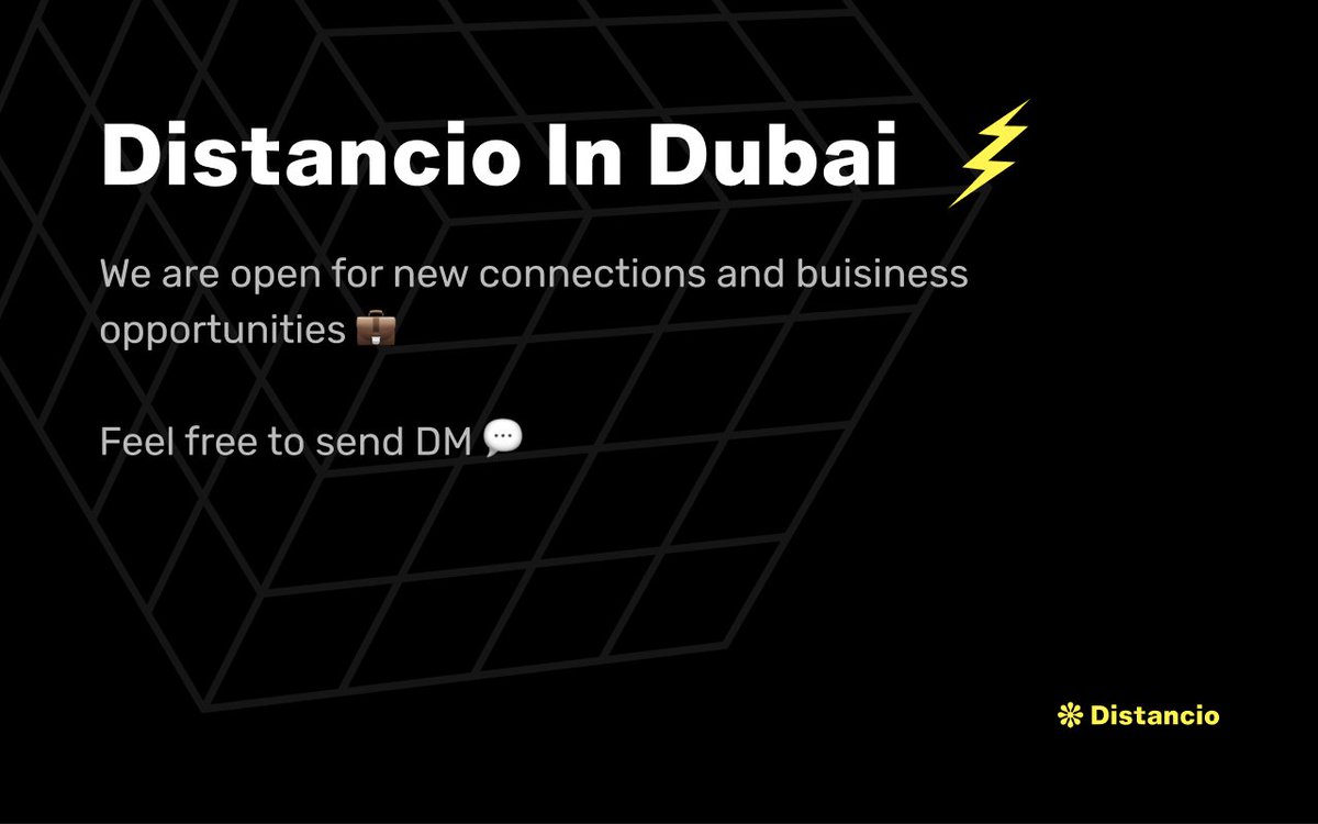 distancio_nft's tweet photo. * Distancio is in #Dubai! We are open for Business. Feel free to send DM 💬

#NFT #DubaiCryptoExpo2022 #DubaiNFT https://t.co/ZE5eqrXy8K