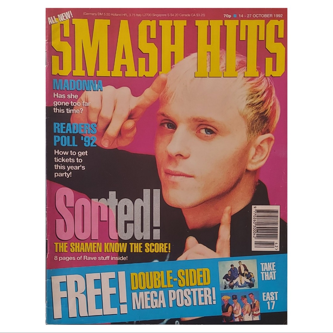 _partyzone_'s tweet photo. #smashhits @mrcsuperfreq (#richardwest #theshamen) on cover - 90s rave poster boy - when April 93 issue dropped, free gifts included stand-up pop star: @takethat @markowenofficial, #tonymortimer @officialeast17, #kingofpop @michaeljackson or Mr.C!
🔊@AncientJustifi1 @sim1angel🔊 https://t.co/zvqcRShWYX