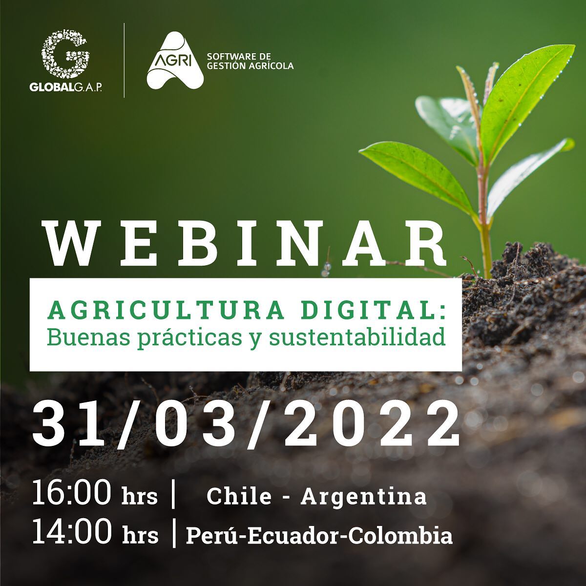 cet_thinkagro's tweet photo. 💻Webinar gratuito: AGRICULTURA DIGITAL – BUENAS PRÁCTICAS Y SUSTENTABILIDAD 🌿📶
📅Jueves 31-03 | 16:00 hrs.🇨🇱
Vía 🔴 YouTube: Agri Software
➡️ https://t.co/lMs2RJnILl
Organiza: @GLOBALGAP #AGRIsoftware
#agtech #agrotech https://t.co/h9syFgQ5Yk
