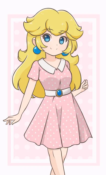 Polka Dot Dress for Peach to match my recent Daisy artwork! 